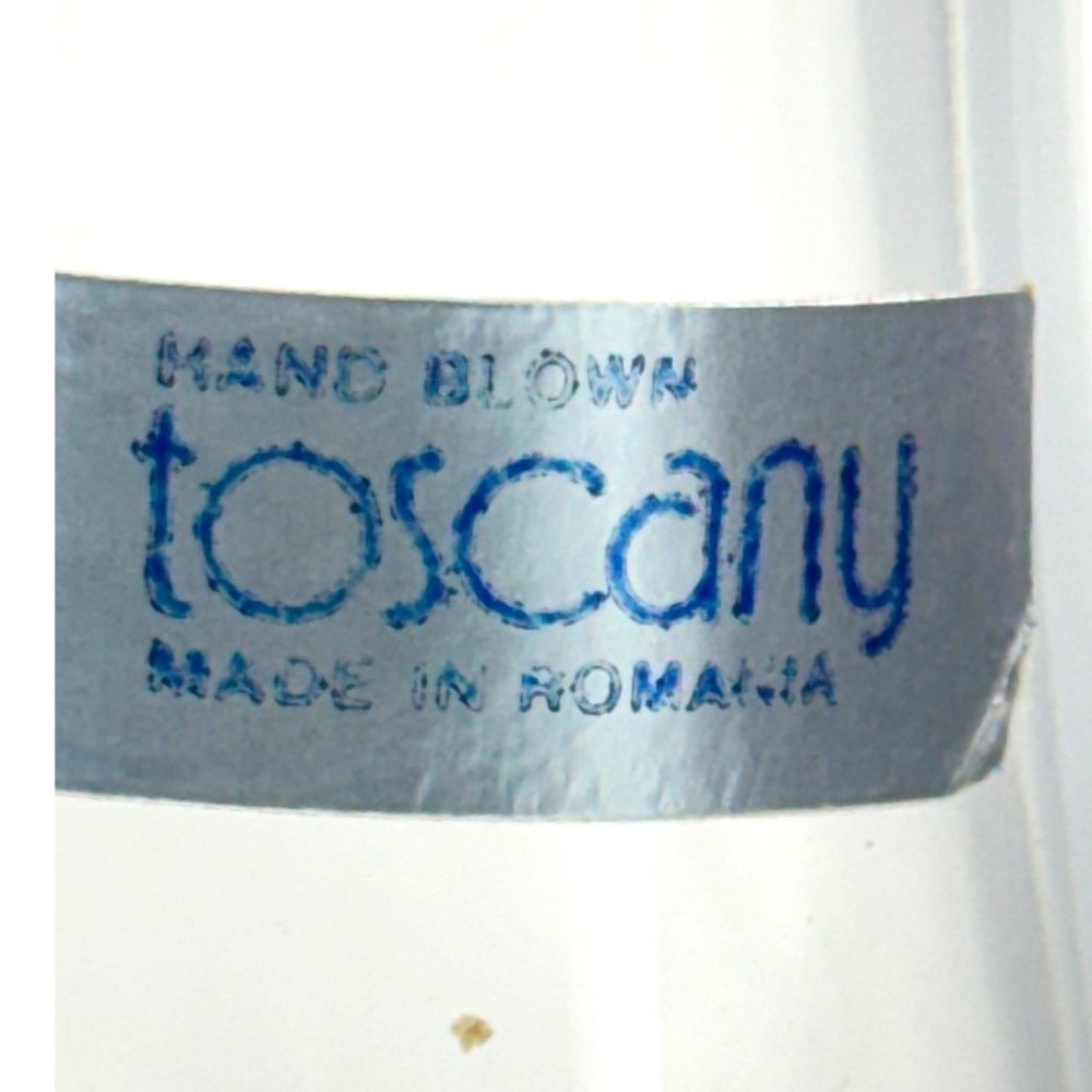 Toscany Hand Blown Glass Decanter w/ Stopper Large 16" Made in Romania EUC - Picture 6 of 7